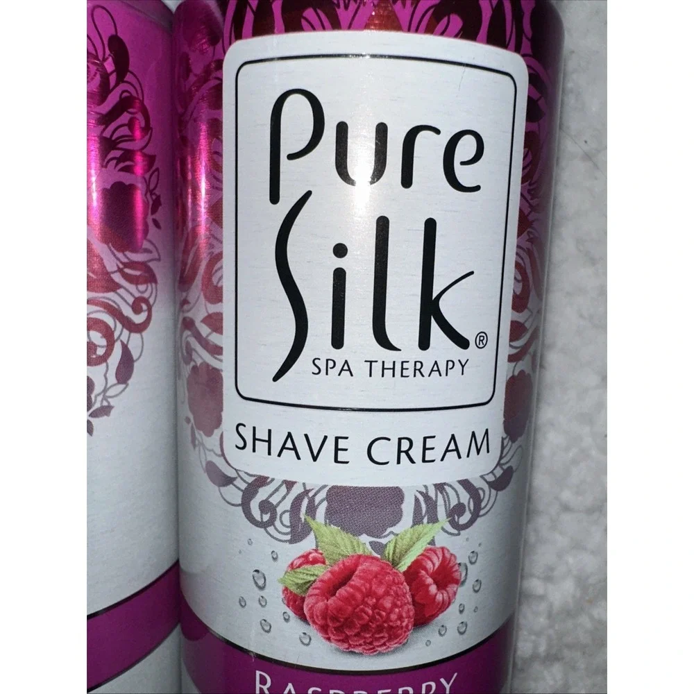 Pure Silk Shave Cream with Aloe, Raspberry Mist, 5 OZ Lot Of 2